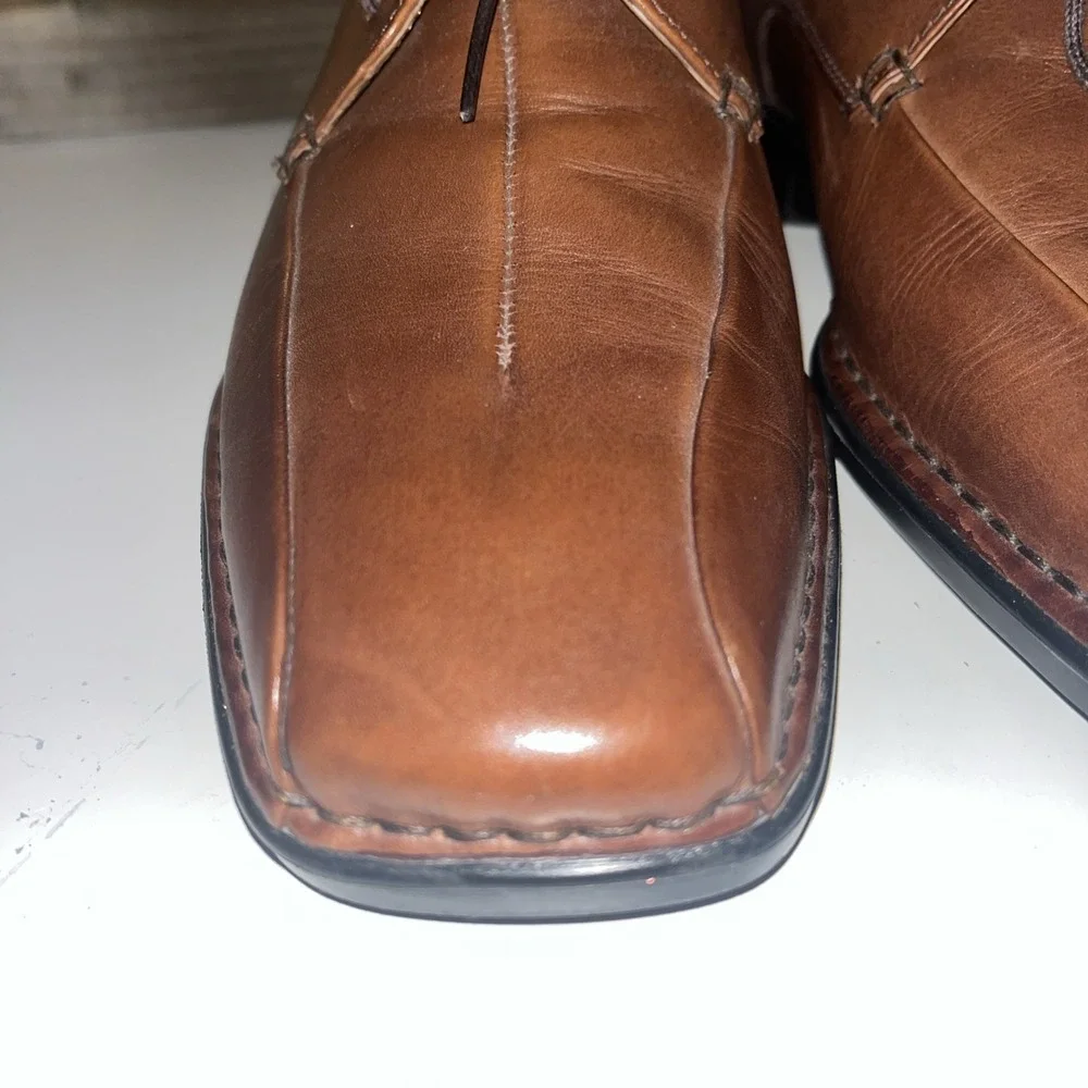 Rockport mens dress shoe brown size 8M  leather upper tie Square Toe‎